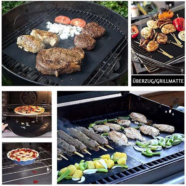 Hirundo non-stick BBQ grill mats with cutting box