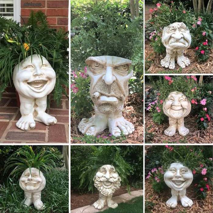 Mugglys Face Statue Planter