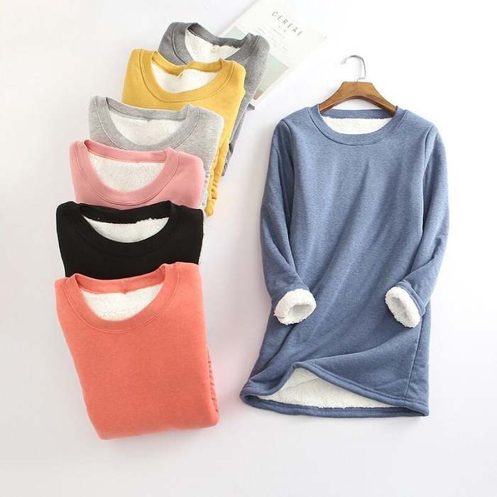 Get ready for the cold seasonWomen‘s NEW Casual Cotton Round Neck Solid Sweatshirt (S-5XL)♀