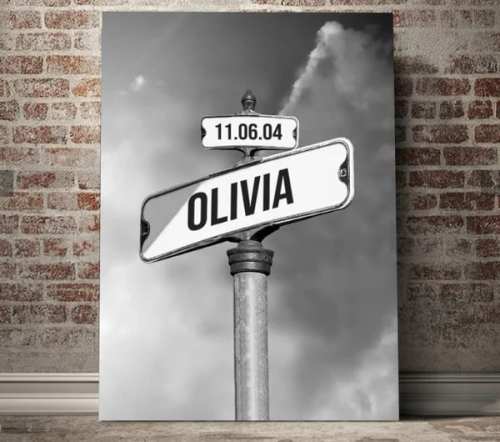 Personalized Canvas Wall ArtDate of birth of children -Winter