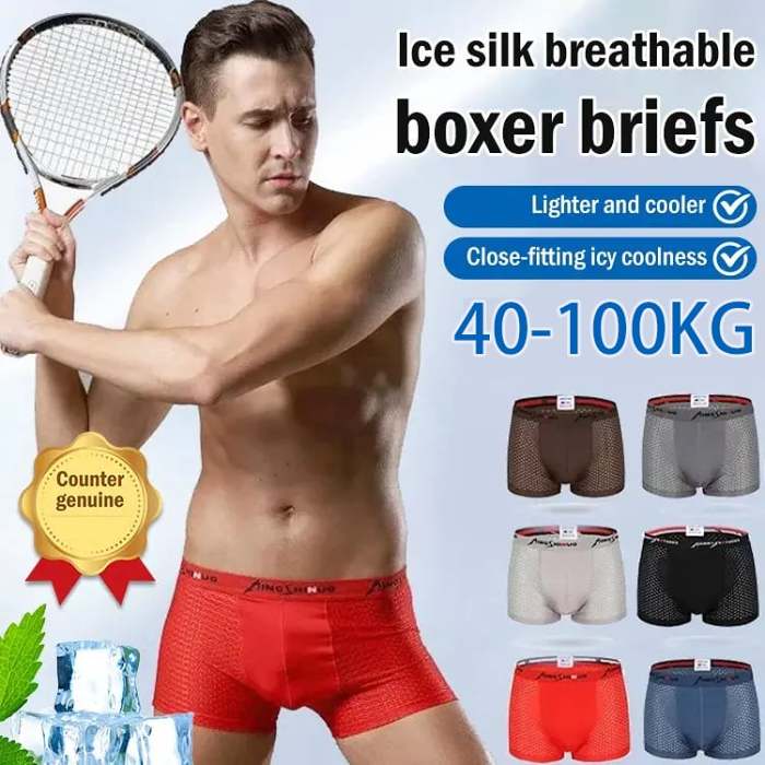 Men's frozen silk boxer shorts