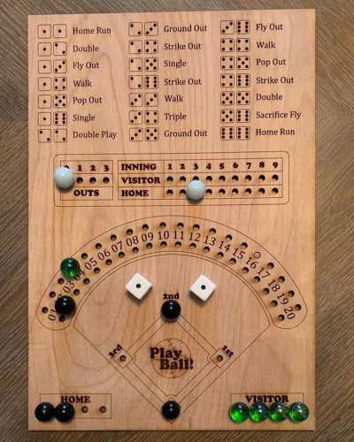 Handmade - Baseball Dice Board Game
