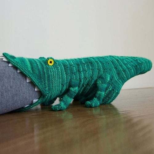- 3D Knit Crocodile Socks