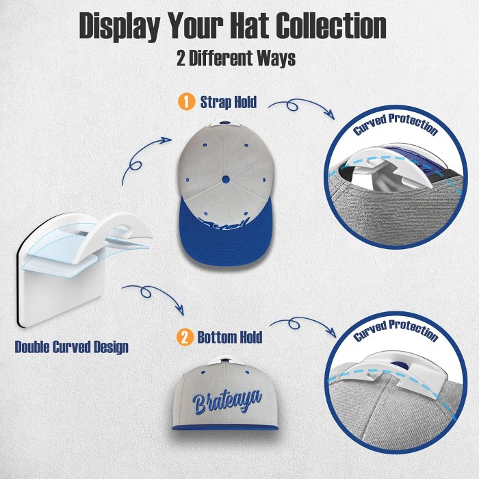 Adhesive Hat Hooks for Wall