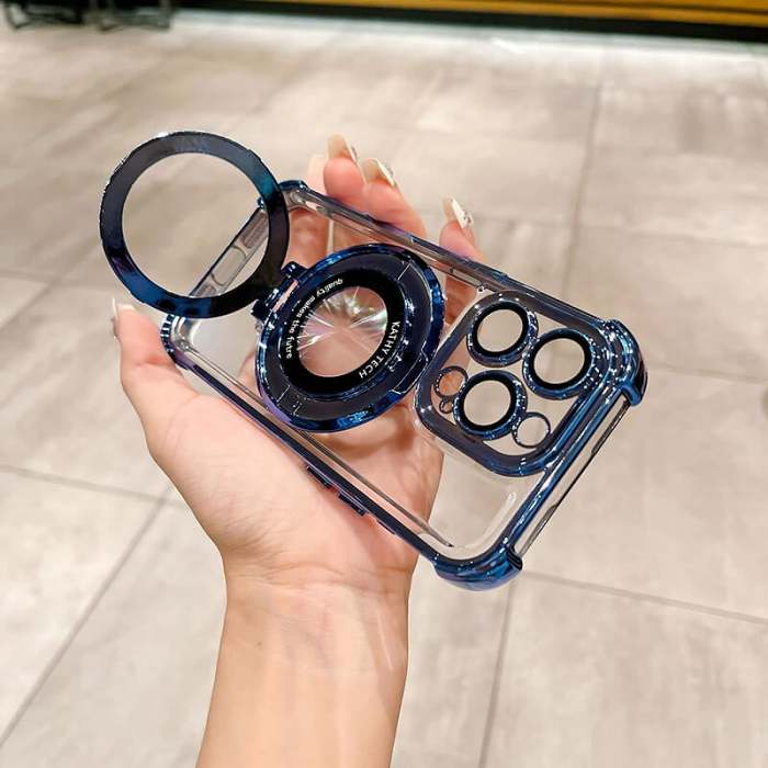 Electroplating transparent four corners drop-proof cell phone case