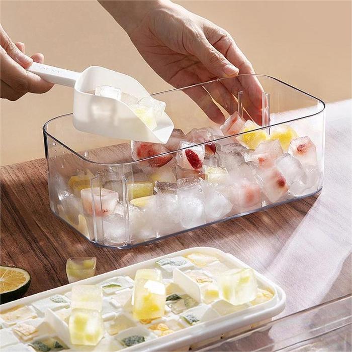 Summer Hot Sale 40% OFFOne-Button Press Ice Mold Box Double Layer 64 Cells