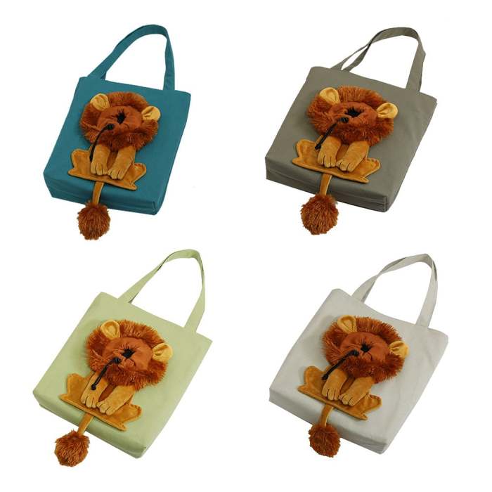 Lion-Shaped Pet Canvas Shoulder Bag