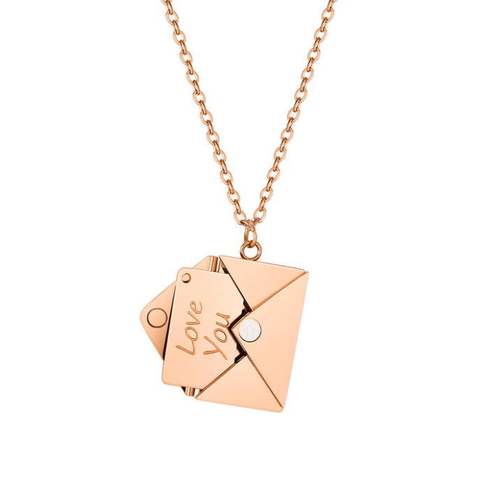 Secret Message Envelope Pendant Necklace