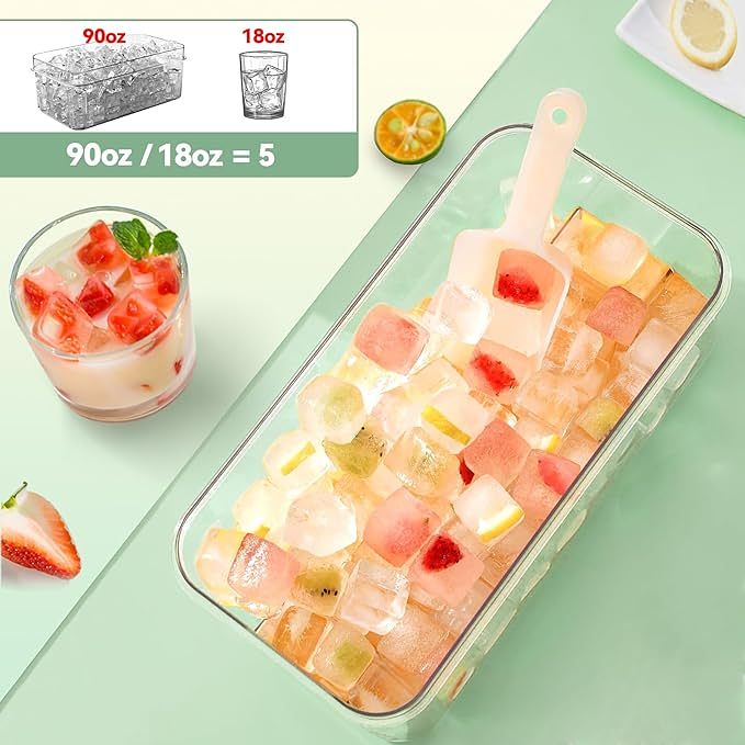 Summer Hot Sale 40% OFFOne-Button Press Ice Mold Box Double Layer 64 Cells