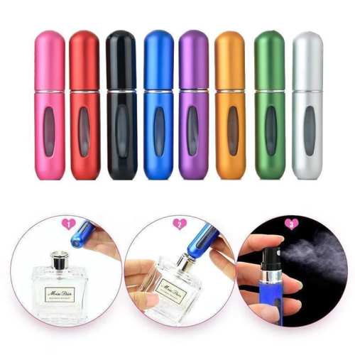 Refillable travel fragrance atomizer