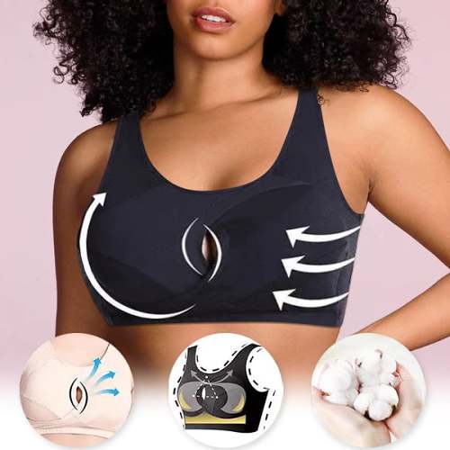 -Pure Cotton Instantly lifts Anti-Sagging Wirefree Bra