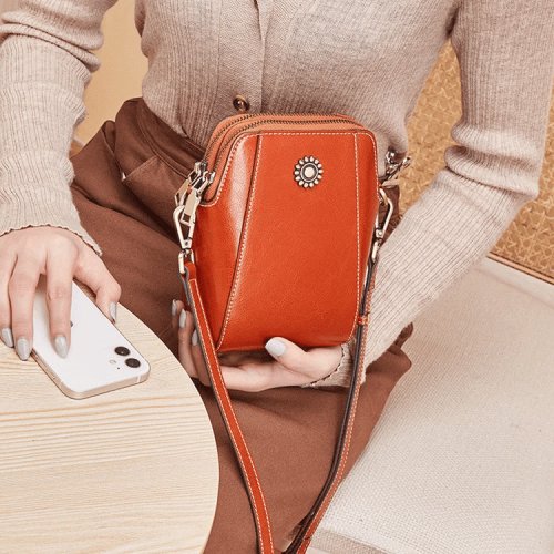 RETRO All-match vertical cellphone bag