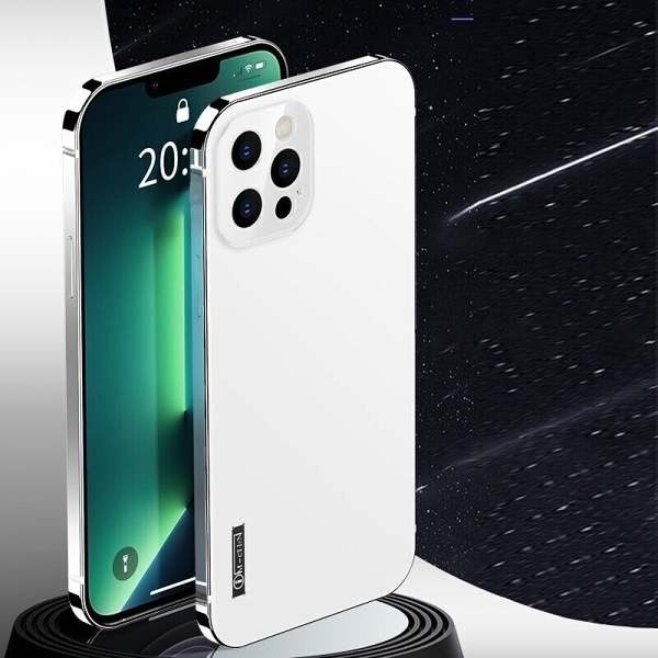 2024 Blue Stainless Steel Frame Matte Case Cover For iPhone