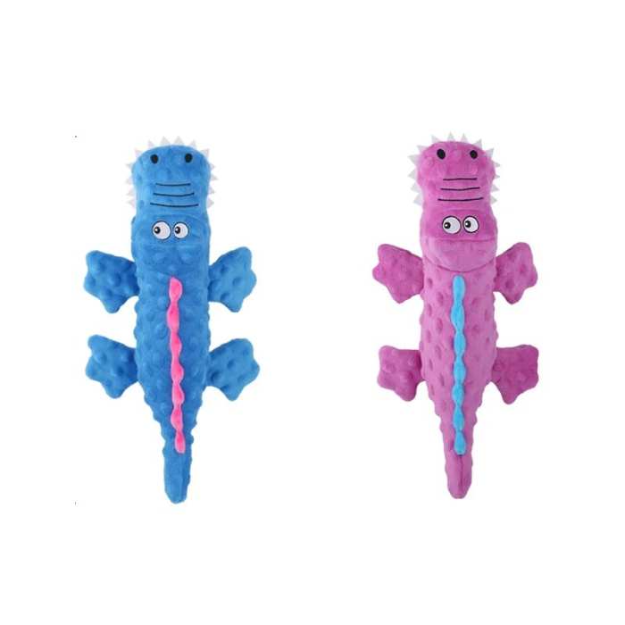 Squeaky crocodile plush for aggressive chewers