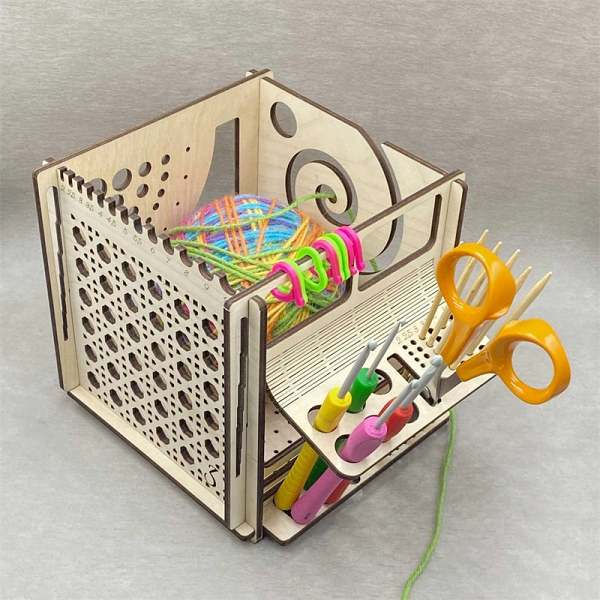 -All-in-one Wooden Yarn Bowl