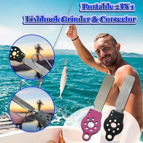 FATHER'S DAY SALE - Portable 2 IN 1 Fishhook Grinder & Corrector