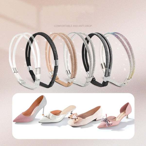 BUY MORE SAVE MORE—Elastic High Heels Shoe Straps Rhinestone Detachable Shoe Lace
