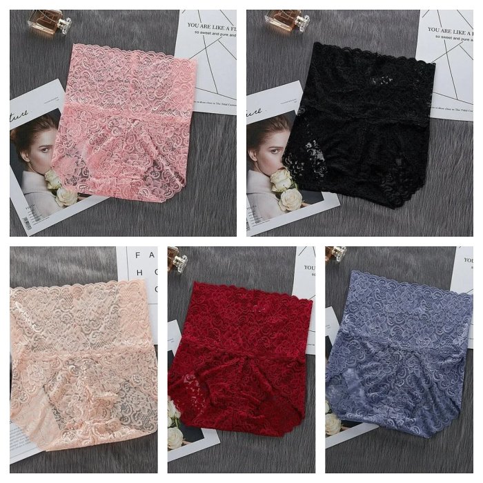 5 PCS SET - Sexy High Waist Pretty Lace Panties