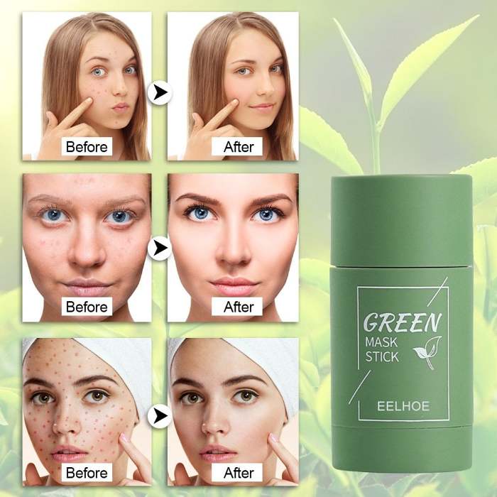 Green Tea Mask Clay Stick Face Mask Skin Care Poreless Deep