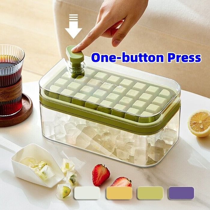 Summer Hot Sale 40% OFFOne-Button Press Ice Mold Box Double Layer 64 Cells