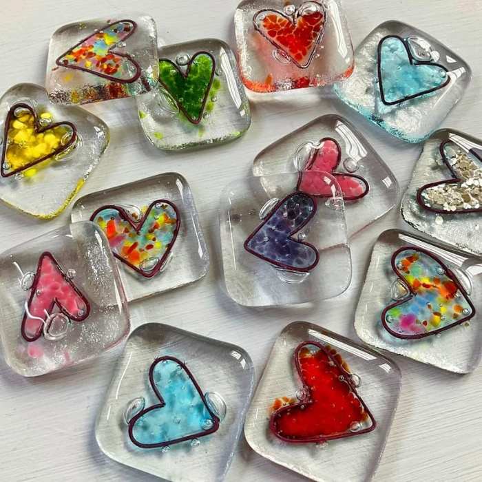 Fused resin Heart Pocket Token