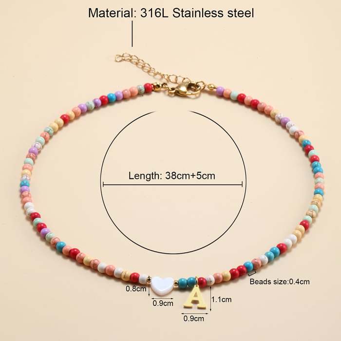 Colorful Beads Initial Choker