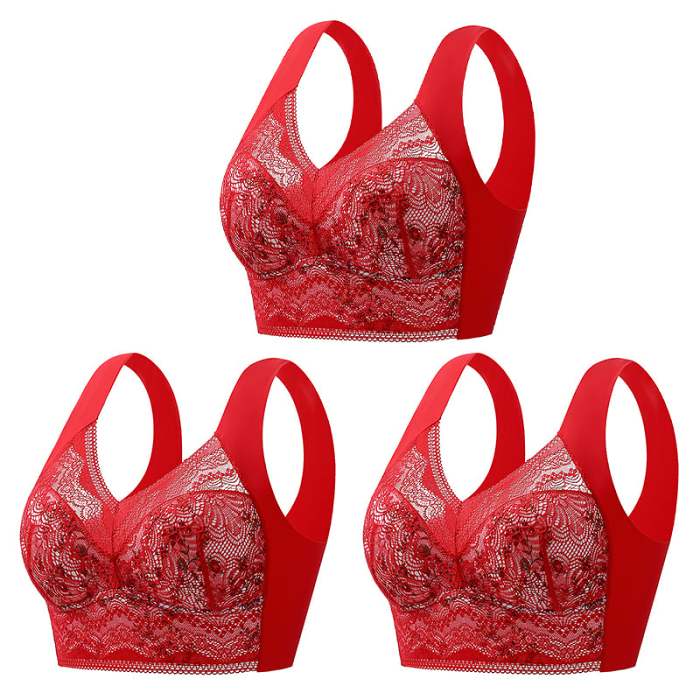 Plus Size Seamless Push Up Wireless Bra