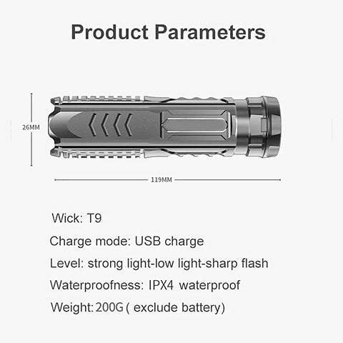 -Germany New TechnologyMultifunctional Rechargeable Flashlight