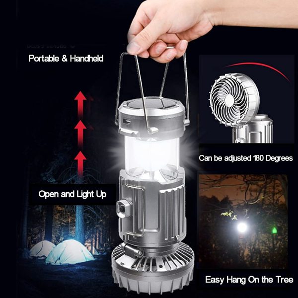 Versatile solar-powered camping lantern