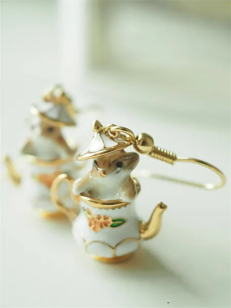 Mouse In My Teapot Earrings Set