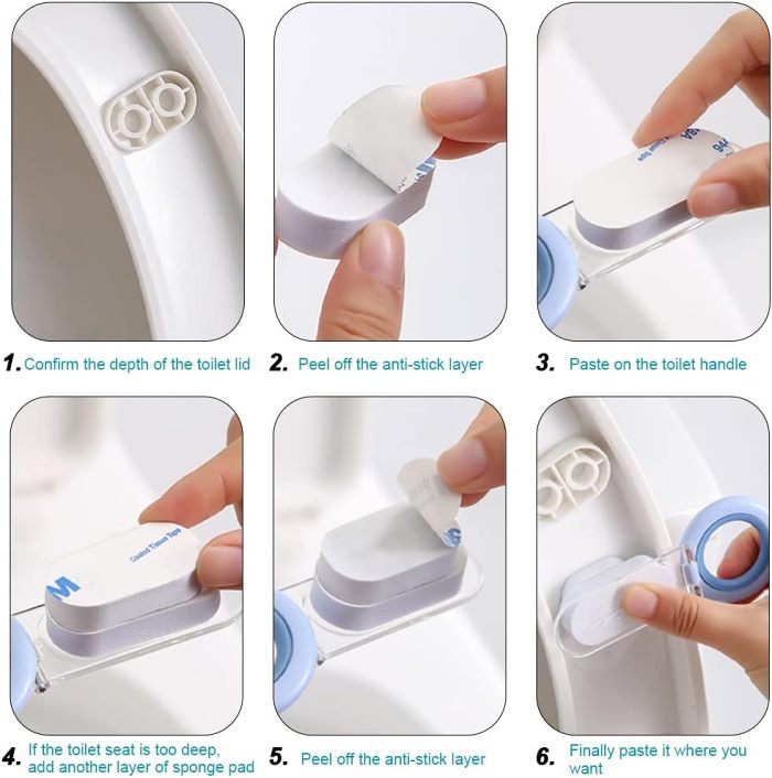 2024 Multifunctional Foldable Toilet Lid Lifter Set
