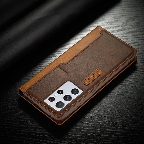 Leather Pattern Magnetic Flip Cover Holder Card Phone Case For Samsung