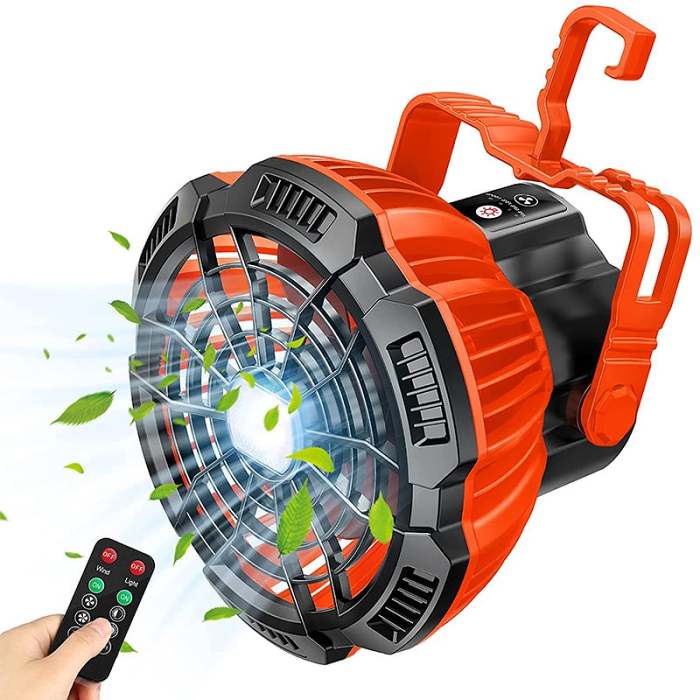 Portable Camping Fan with LED Lantern