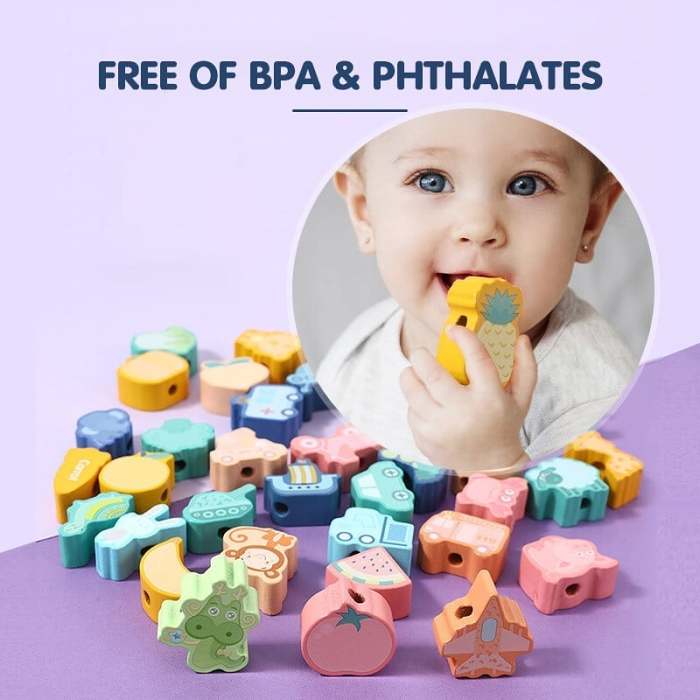 Educational Lacing Beads (106 PCS & Send storage box)