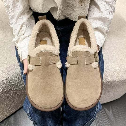 WOMEN'S PLUSH ROUND TOE SLIP-ON FLATS
