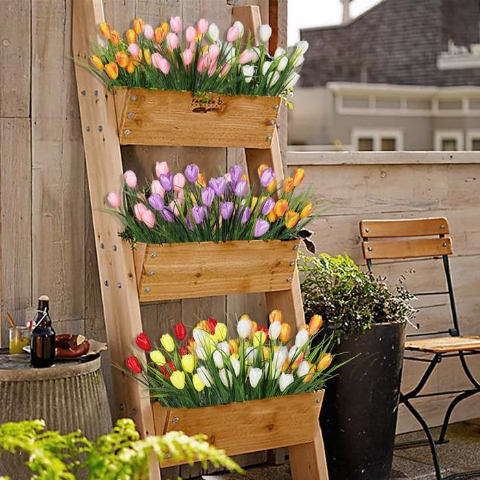 Outdoor Artificial Tulips Flowers