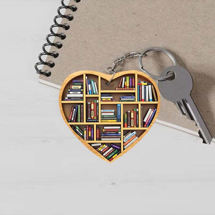 Book Lovers Heart Ornament(2D Flat)