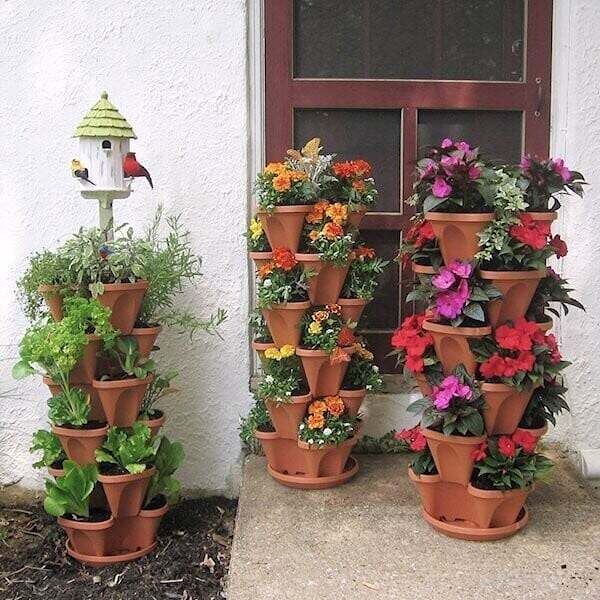 Plant Festival Special 40%OFF-Garden Stand Stacking Planters Strawberry Planting Pots