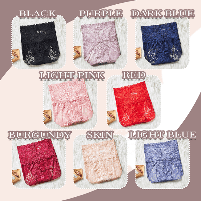 5 PCS SET - Sexy High Waist Pretty Lace Panties