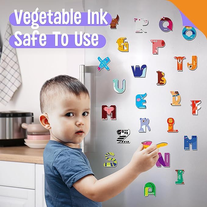 Hot SaleCute Animal Alphabet ABC Magnets for Fridge