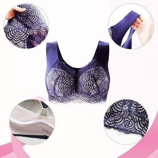 Full figure seamless comfortable bra with lace cutout
