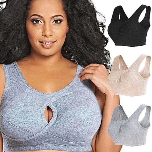 -Pure Cotton Instantly lifts Anti-Sagging Wirefree Bra