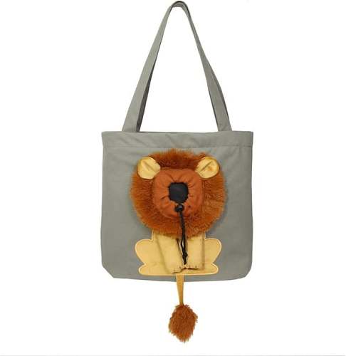 Lion-Shaped Pet Canvas Shoulder Bag