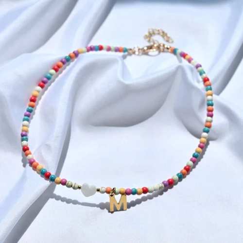 Colorful Beads Initial Choker