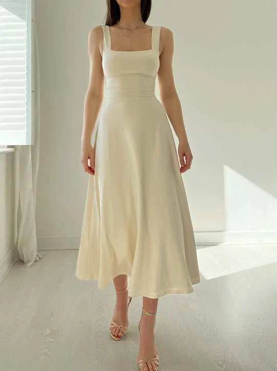 Audrey Reversible Midi Dress in Organic Bamboo with Pockets