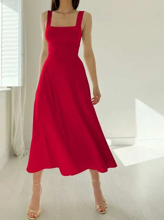 Audrey Reversible Midi Dress in Organic Bamboo with Pockets