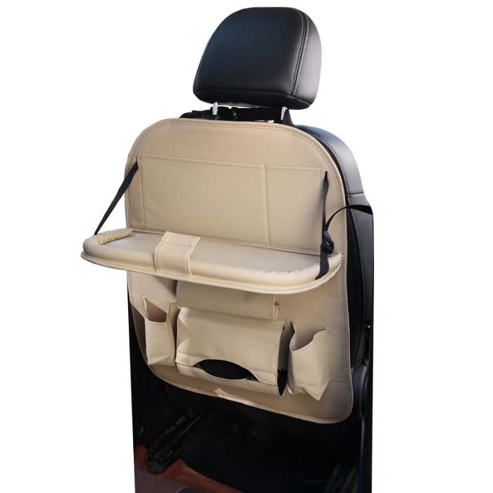 2024 Car Rear Seat Leather Storage Bag