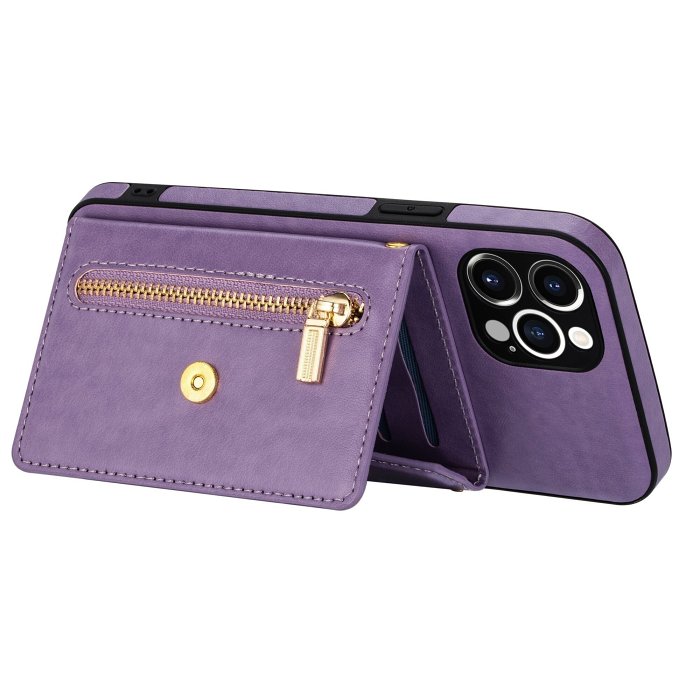 Triangle Crossbody Zipper Wallet Card Leather Case For iPhone( 6-13pro max )