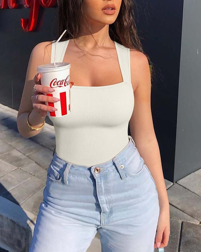 The perfect Summer bodysuits-Sleeveless Tummy Control Tank Tops Bodysuits