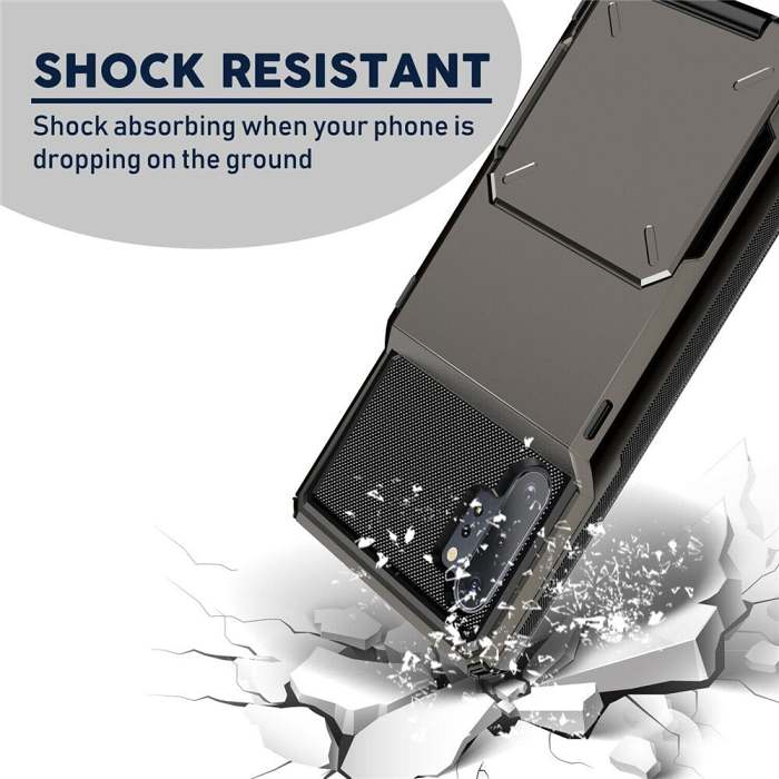 Flip Card Slots Business Armor Case For Samsung Galaxy Note 10 +